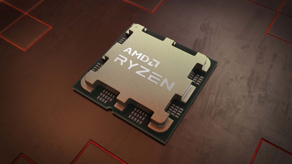 An AMD Zen 4 processor on a metal surface