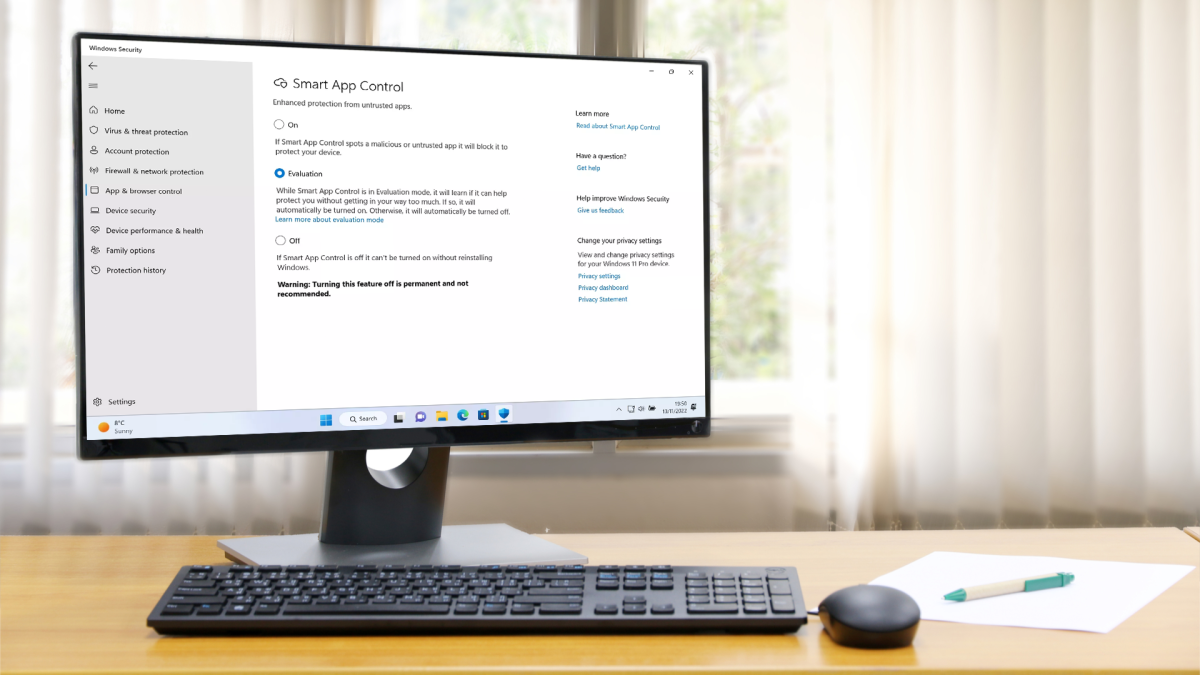 Windows 11 smart app control feature