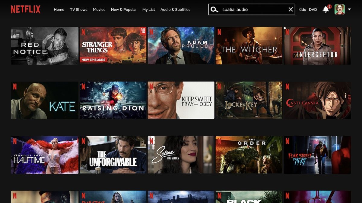 Netflix Spatial Audio-compatible titles