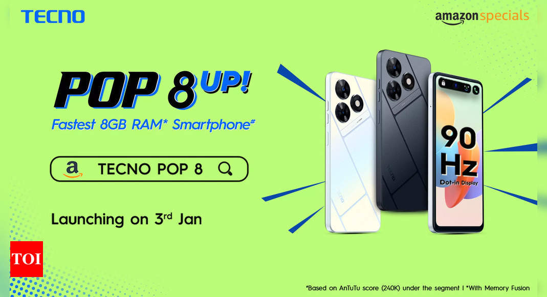 Tecno Pop 8 smartphone to launch in India on January 3