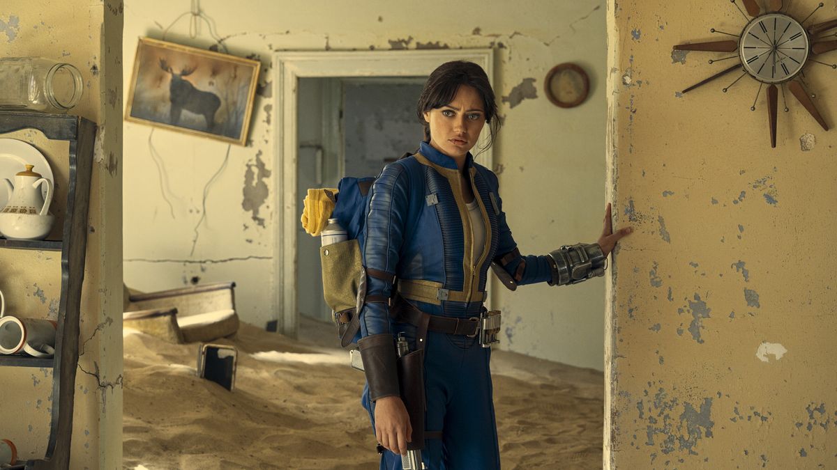 Lucy explores an abandoned, ruined home in Amazon