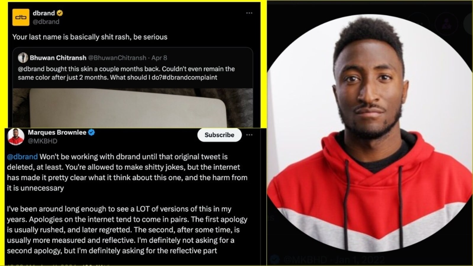 MKBHD takes tough stand after Canadian mobile skin firm Dbrand makes racist comment on Indian customer